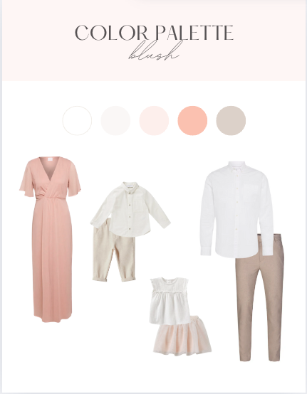 Family outfit ideas in blush tones for light and airy photography in blush tones - Austin Family Photographer